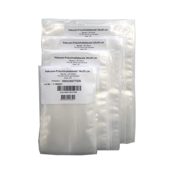 Vakuum-Frischhaltebeutel<br >160x250 mm PA-PE 20/70<br >mit Struktur Btl. = 50 Stück