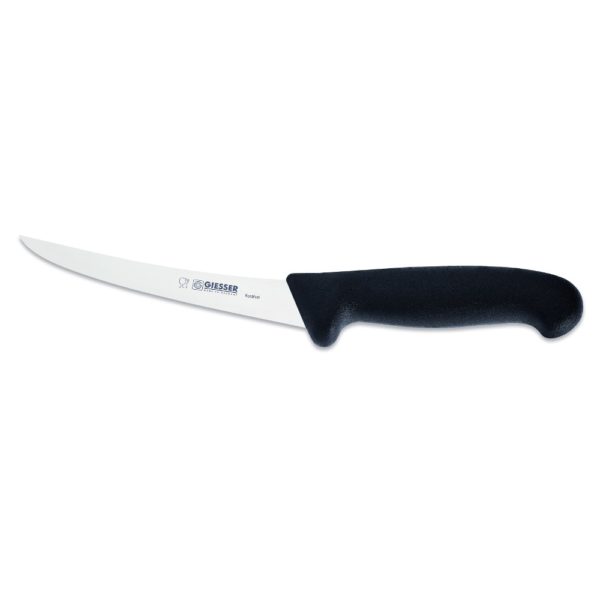 Giesser Ausbeinmesser 15 cm Klingenlänge gebogen & hart, schwarz