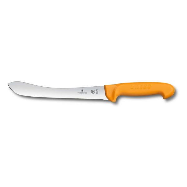 Swibo Schlachtmesser<br />21 cm Klingenlänge<br />abgerundete Spitze<br />gebogen & hart, gelb