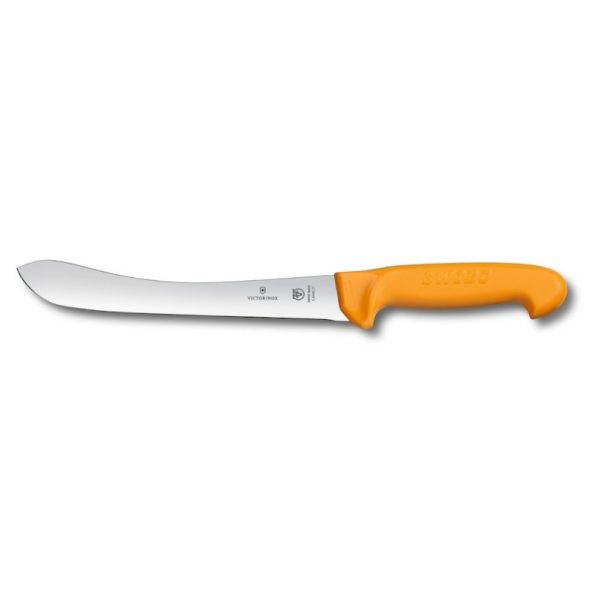 Swibo Schlachtmesser</br >24 cm Klingenlänge</br >abgerundete Spitze</br >gebogen & hart, gelb