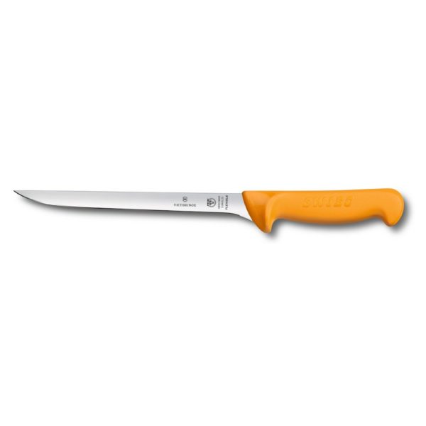Swibo Fischfiletiermesser</br >20 cm Klingenlänge</br >großer Griff</br >gerade & flexibel, gelb