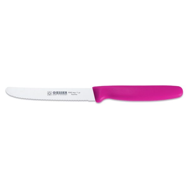 Giesser Universalmesser Tomatenmesser 11 cm Klingenlänge mit Wellenschliff pink