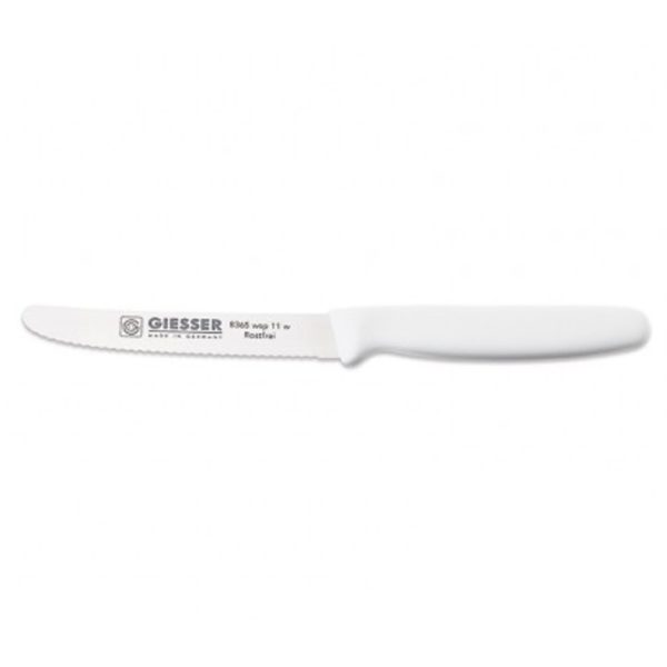 Giesser Universalmesser Tomatenmesser 11 cm Klingenlänge mit Wellenschliff weiß