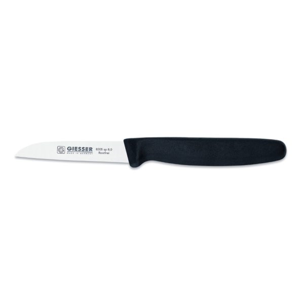 Giesser Gemüsemesser 8 cm Klingenlänge, Spitze rund, schwarz