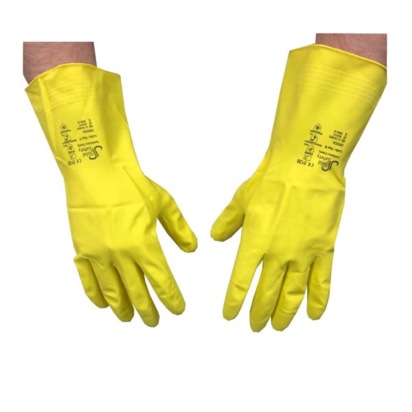 Chemikalien Allzweckhandschuh gelb Latex Gr. 10 (XL)<br />Länge 30 cm (1 Paar)