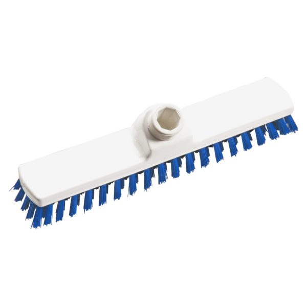 Haug Schrubber weiß/blau<br />28 cm breit, harte Borsten,<br />Besatzhöhe 26 mm