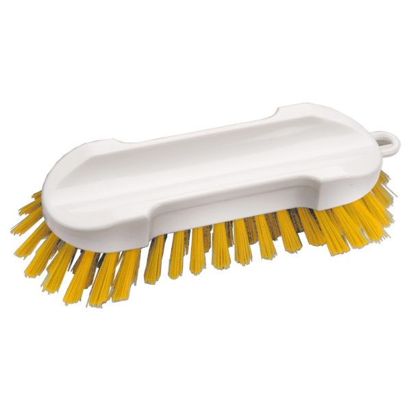 Haug Waschbürste weiß/gelb<br />20 cm breit, harte Borsten,<br />Besatzhöhe 30 mm