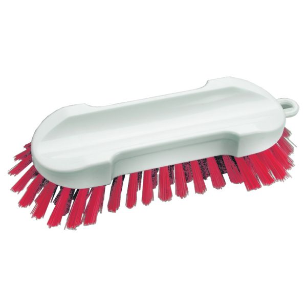 Haug Waschbürste weiß/rot<br />20 cm breit, harte Borsten,<br />Besatzhöhe 30 mm