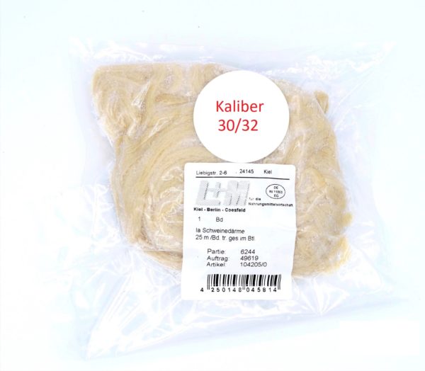Schweinedarm Kal. 30/32<br />trocken gesalzen<br />25 Meter