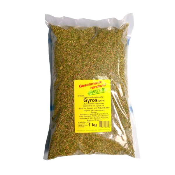 Gyros Gewürz grün mit Salz<br >1 kg