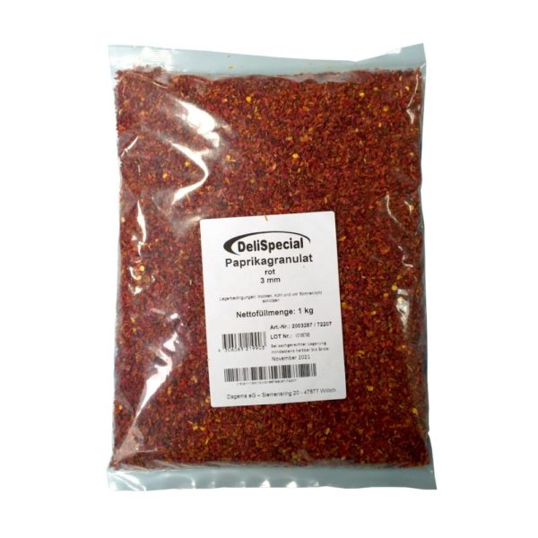 Paprikagranulat rot 3 mm<br >1 kg