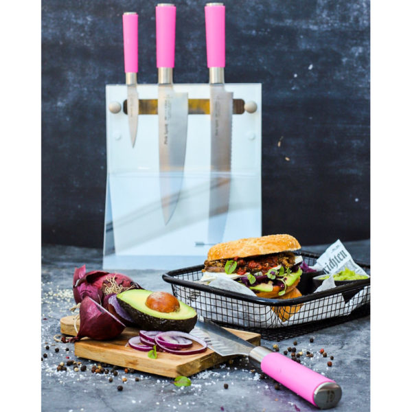 F. Dick Acrylmesserblock "4 Knives"<br />bestückt mit Pink Spirit Messern – Bild 2