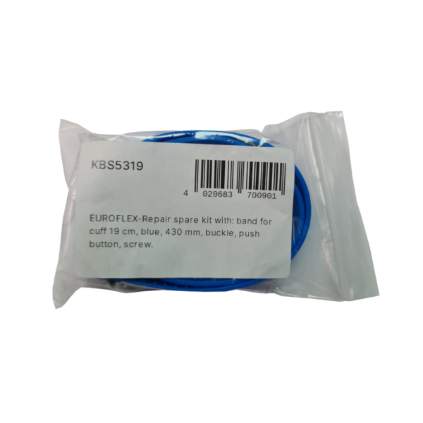 Euroflex Stulpenbandset blau<br />bestehend aus Schnalle, Druckknopf & Schraube, Latexband