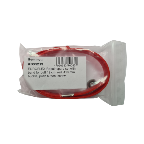 Euroflex Stulpenbandset rot<br />bestehend aus Schnalle, Druckknopf & Schraube, Latexband