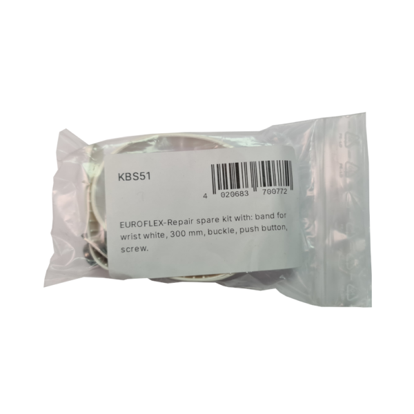 Euroflex Handgelenkbandset weiß<br />bestehend aus Schnalle, Druckknopf & Schraube, Latexband