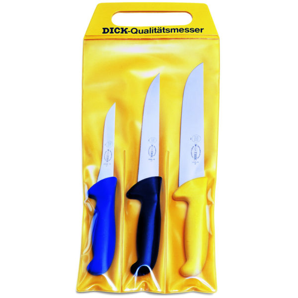 F. Dick Messerset "ErgoGrip" 3-tlg.,  1 Ausbeinmesser,<br />1 Stechmesser, 1 Blockmesser