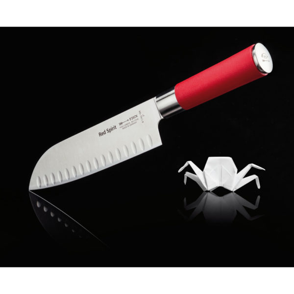 F. Dick Red Spirit Kochmesser Santoku Kullenschliff 18cm Klingenlänge – Bild 2