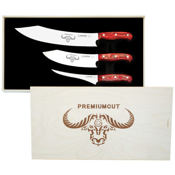 Giesser PREMIUMCUT 3er Messerset Red Diamond Chefs Barbecue No 1