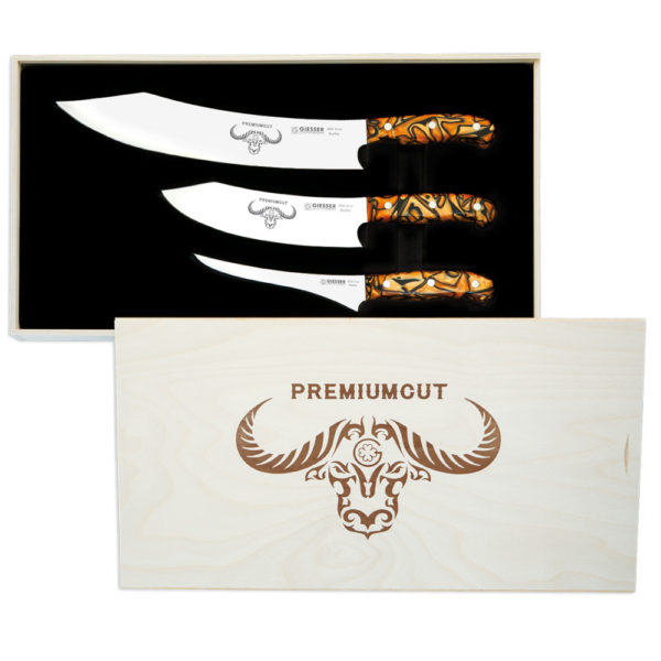 Giesser PREMIUMCUT 3er Messerset "Spicy Orange" Chefs Barbecue No 1