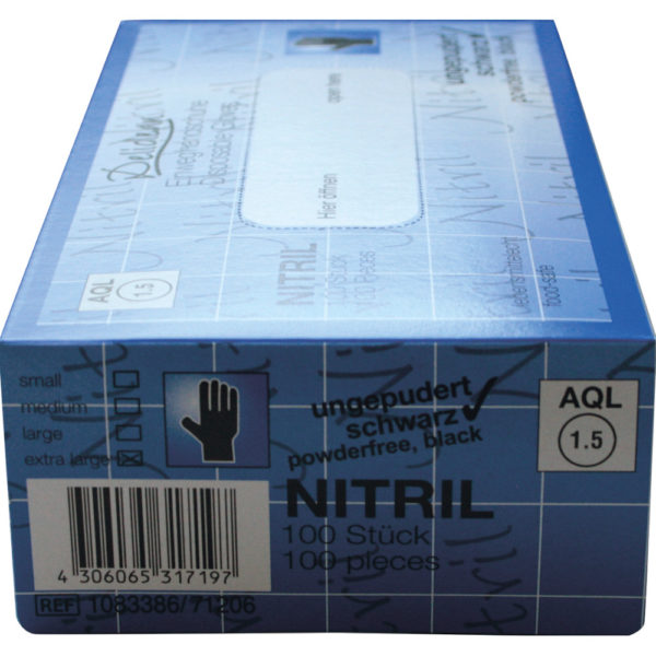 Nitril Einweghandschuhe schwarz<br />Größe L, PK=100 Stück<br />Deliclean puderfrei – Bild 2