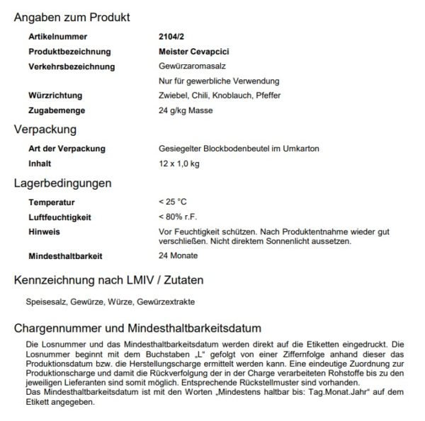 Meister Cevapcici 1 kg – Bild 2